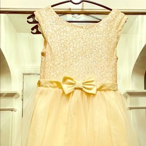 Zunie yellow girls dress/ sequins tulle Sz 14